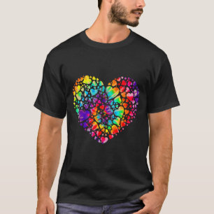 Farbenfrohes Tye Dye Die Tie Herz Valentinstag Ges T-Shirt