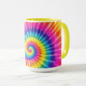 Farbenfrohes Tye-Dye-Geschenk mit individuellem Na Tasse (VorderseiteRechts)