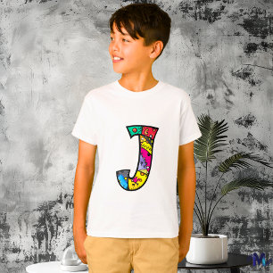 Farbenfrohes und lustiges Monogramm J tribal und D T-Shirt