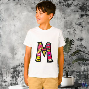 Farbenfrohes und lustiges Monogramm M tribal und D T-Shirt