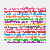 Farbenfrohes unregelmäßiges abstraktes Design Weiß Fleecedecke (Vorderseite (Horizontal))