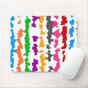 Farbenfrohes unregelmäßiges abstraktes Design Weiß Mousepad