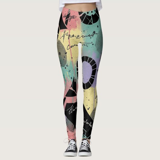 Farbenfrohes urbanes Graffiti-Muster (10) Leggings (Vorderseite)