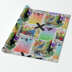 Farbenfrohes urbanes Graffiti-Muster (14) Geschenkpapier