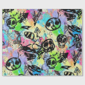 Farbenfrohes urbanes Graffiti-Muster (1) Geschenkpapier (Flach)