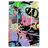 Farbenfrohes urbanes Graffiti-Muster (1) Mittlere Geschenktüte (Rückseite)