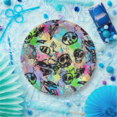 Farbenfrohes urbanes Graffiti-Muster (1) Pappteller (Party)