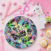 Farbenfrohes urbanes Graffiti-Muster (1) Pappteller (Party)