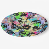 Farbenfrohes urbanes Graffiti-Muster (1) Pappteller (Schrägansicht)