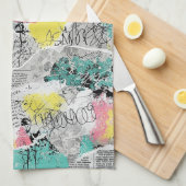 Farbenfrohes urbanes Graffiti-Muster (3) Geschirrtuch (Viertel Falte)