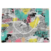 Farbenfrohes urbanes Graffiti-Muster (3) Große Geschenktüte (Vorderseite)