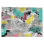 Farbenfrohes urbanes Graffiti-Muster (3) Große Geschenktüte (Rückseite)