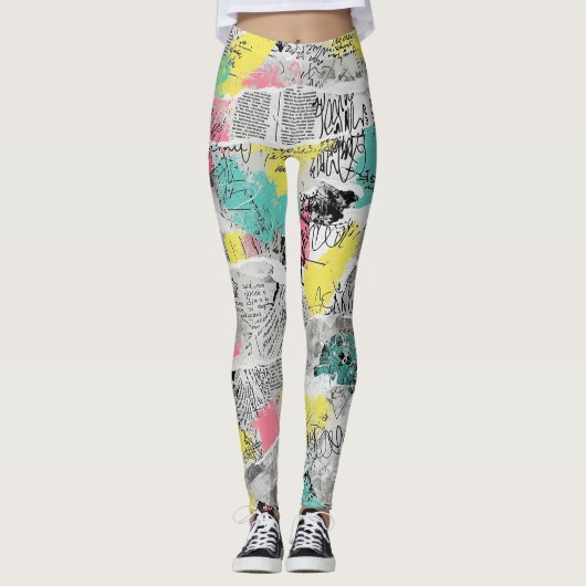 Farbenfrohes urbanes Graffiti-Muster (3) Leggings (Vorderseite)