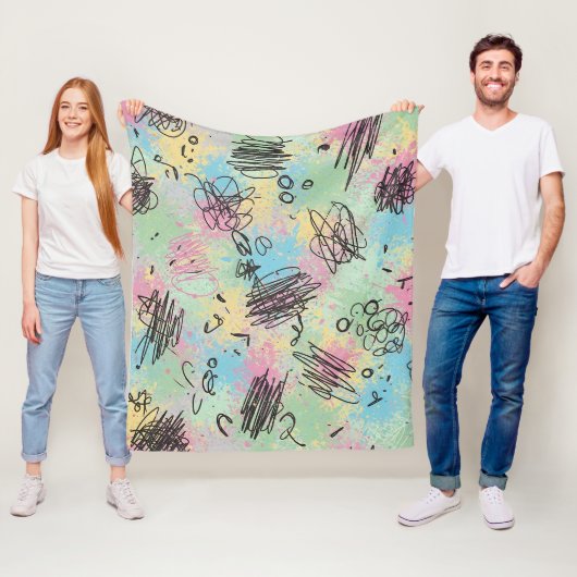 Farbenfrohes urbanes Graffiti-Muster (4) Fleecedecke (Beispiel)