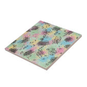 Farbenfrohes urbanes Graffiti-Muster (4) Fliese (Seite)