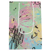 Farbenfrohes urbanes Graffiti-Muster (4) Mittlere Geschenktüte (Rückseite)