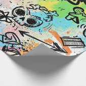 Farbenfrohes urbanes Graffiti-Muster (6) Geschenkpapier (Ecke)