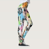 Farbenfrohes urbanes Graffiti-Muster (6) Leggings (Rechts)