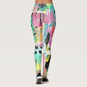 Farbenfrohes urbanes Graffiti-Muster (7) Leggings (Rückseite)