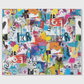 Farbenfrohes urbanes Graffiti-Muster (8) Geschenkpapier (Flach)