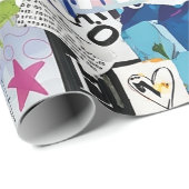 Farbenfrohes urbanes Graffiti-Muster (8) Geschenkpapier (Rolleneckpunkt)