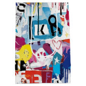 Farbenfrohes urbanes Graffiti-Muster (8) Mittlere Geschenktüte (Rückseite)