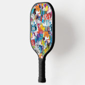 Farbenfrohes urbanes Graffiti-Muster (8) Pickleball Schläger (Links)