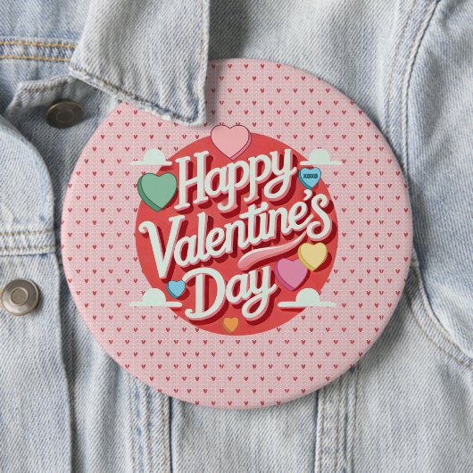 Farbenfrohes Valentinstag-Herz Button (Beispiel)