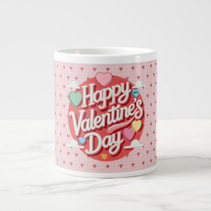 Farbenfrohes Valentinstag-Herz Jumbo-Tasse