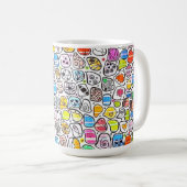 Farbenfrohes verspieltes Muster Geburtstag & Feier Kaffeetasse (VorderseiteRechts)