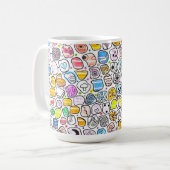 Farbenfrohes verspieltes Muster Geburtstag & Feier Kaffeetasse (Vorderseite Links)
