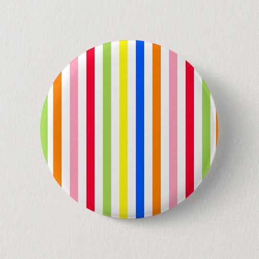 Farbenfrohes Vibrantes Streifenmuster-Design Button (Vorderseite)
