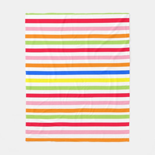 Farbenfrohes Vibrantes Streifenmuster-Design Fleecedecke (Vorderseite)