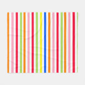 Farbenfrohes Vibrantes Streifenmuster-Design Fleecedecke (Vorderseite (Horizontal))