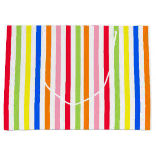 Farbenfrohes Vibrantes Streifenmuster-Design Große Geschenktüte