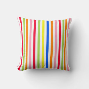 Farbenfrohes Vibrantes Streifenmuster-Design Kissen