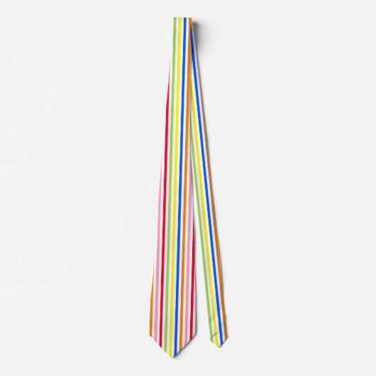 Farbenfrohes Vibrantes Streifenmuster-Design Krawatte (Vorderseite)