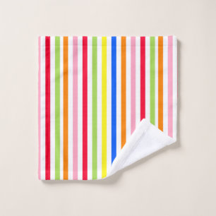 Farbenfrohes Vibrantes Streifenmuster-Design Waschlappen