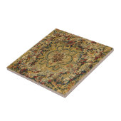 Farbenfrohes Vintage-Blumen-Teppichmuster Fliese (Seite)