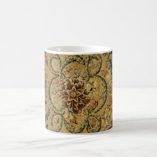 Farbenfrohes Vintage-Blumen-Teppichmuster Kaffeetasse (Mittel)