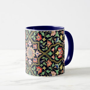 Farbenfrohes vintage-blumiges indisches Mandala-Mu Tasse