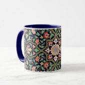 Farbenfrohes vintage-blumiges indisches Mandala-Mu Tasse (Vorderseite Links)