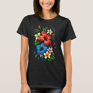 Farbenfrohes Vintage-Floral-Design Damen T-Shirt