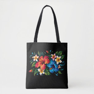 Farbenfrohes Vintage-Floral-Design Damen-T-Shirt Tasche