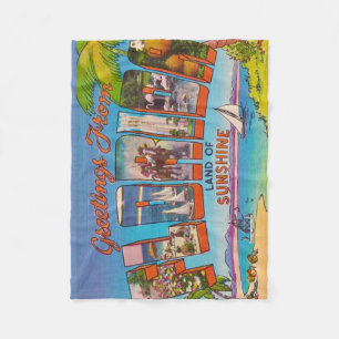 Farbenfrohes Vintage Florida Fleecedecke