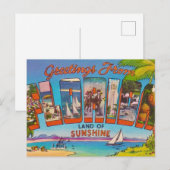 Farbenfrohes Vintage Florida Postkarte (Vorne/Hinten)