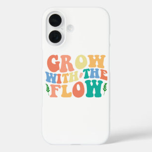 Farbenfrohes Vintage-Inspirationszitat "Wachsen" iPhone 16 Hülle
