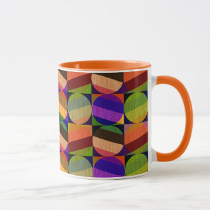 Farbenfrohes, vintage-inspiriertes Muster Tasse