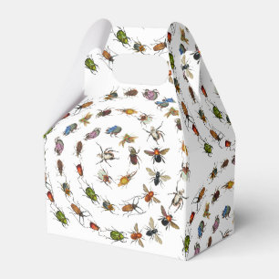Farbenfrohes Vintage-Muster mit Käfern und Insekte Geschenkschachtel