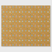 Farbenfrohes Vintage-Ornament Geschenkpapier (Flach)